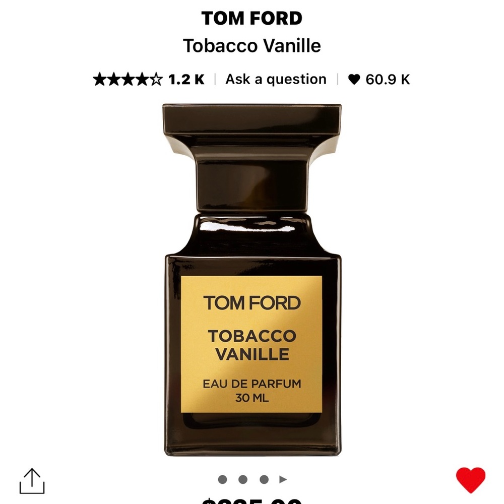 Tom ford. Tobacco Vanille. 30 ml. Sprayed twice only.